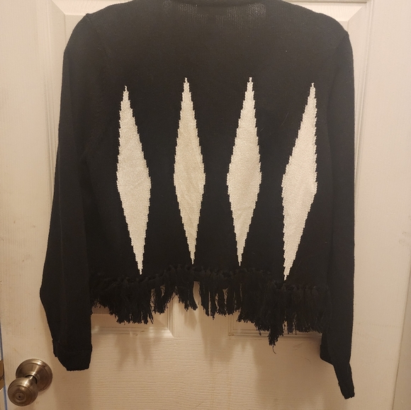 NWOT Cropped argyle open front cardigan - Picture 2 of 5